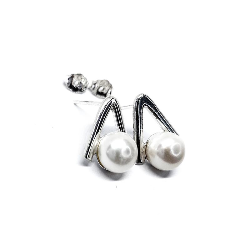 MOR JOYAS - Aro plata ley 950 perla natural triangulo moderno