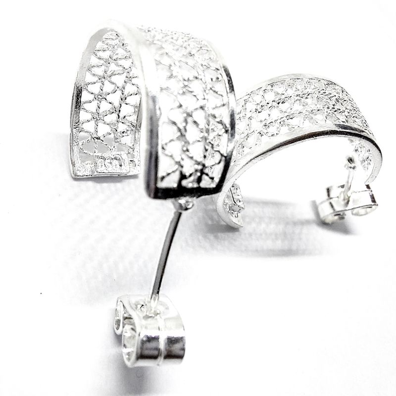 MOR JOYAS - Aro plata ley 950 argolla filigrana 18 cm.-