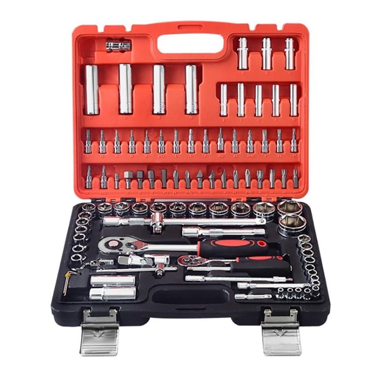 DETODOYMAS - Set Caja De Dados Juego Herramientas 94 Piezas - Negro