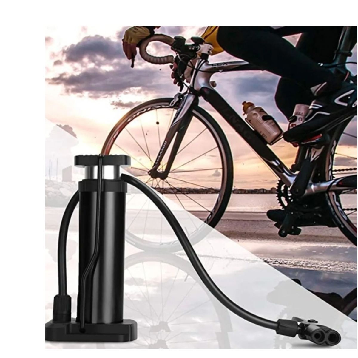 GENERICO - Mini Bombin De Pie Con Adaptadores