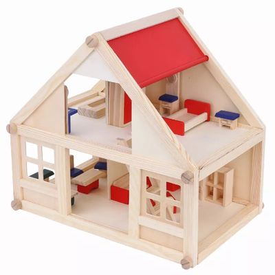 Imagen 2 del producto Casa De Muñecas De Madera Y Muebles De Juguete Armable