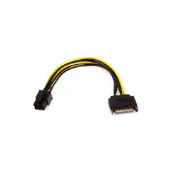 GENERICO - Cable Adaptador Corriente Poder Sata 15 Pin Pci-e 6 Pin