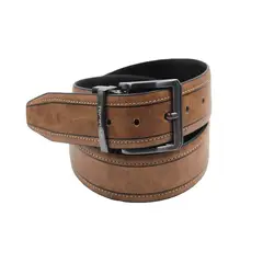 TOPWOLF - Cinturón Reversible 35cm Cognac Negro V8 Eco cuero