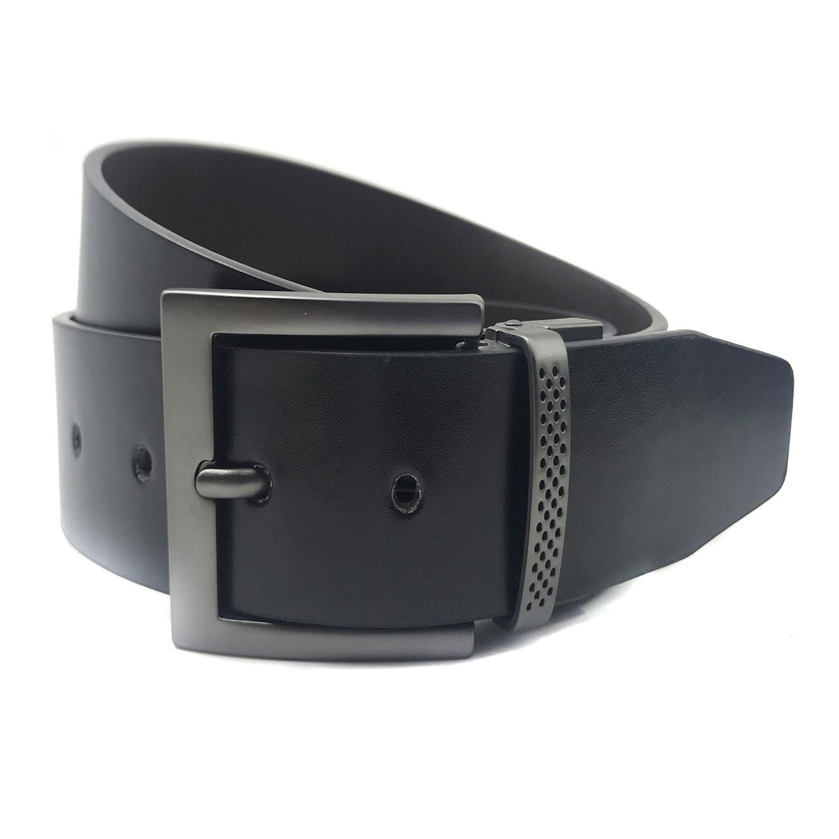 TOPWOLF - Cinturón Reversible 35Cm Negro Café Ref5 Eco Cuero