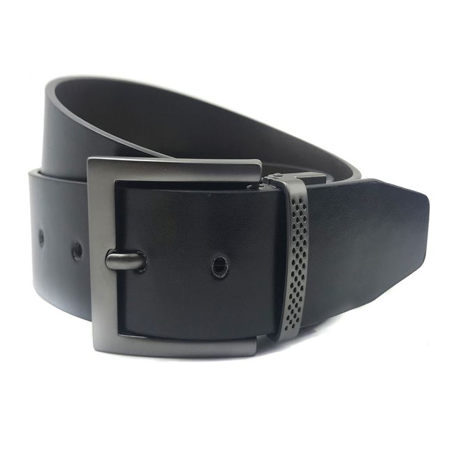 TOPWOLF - Cinturón Reversible 35Cm Negro Café Ref5 Eco Cuero