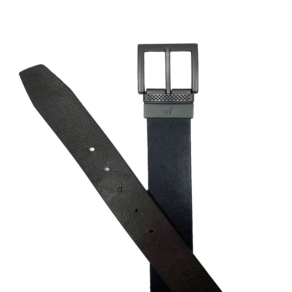 TOPWOLF - Cinturón Reversible 35Cm Negro Café Ref5 Eco Cuero