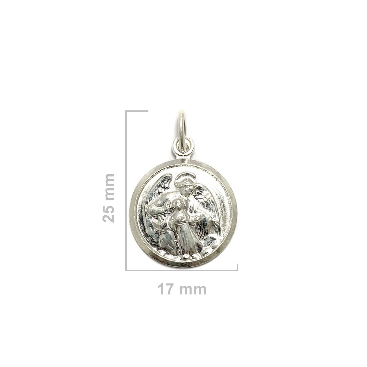 COGGIOLA - Colgante Medalla Ángel De La Sagrada Familia 17mm Plata Fina 925