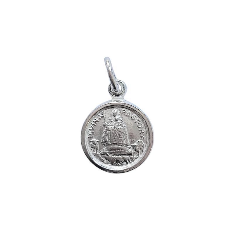 ANDREA COGGIOLA JOYAS - Colgante Medalla Divina Pastora 12mm Plata Fina 925