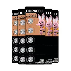 DURACELL - Pack 6 tiras Pila botón 2032 x5ud
