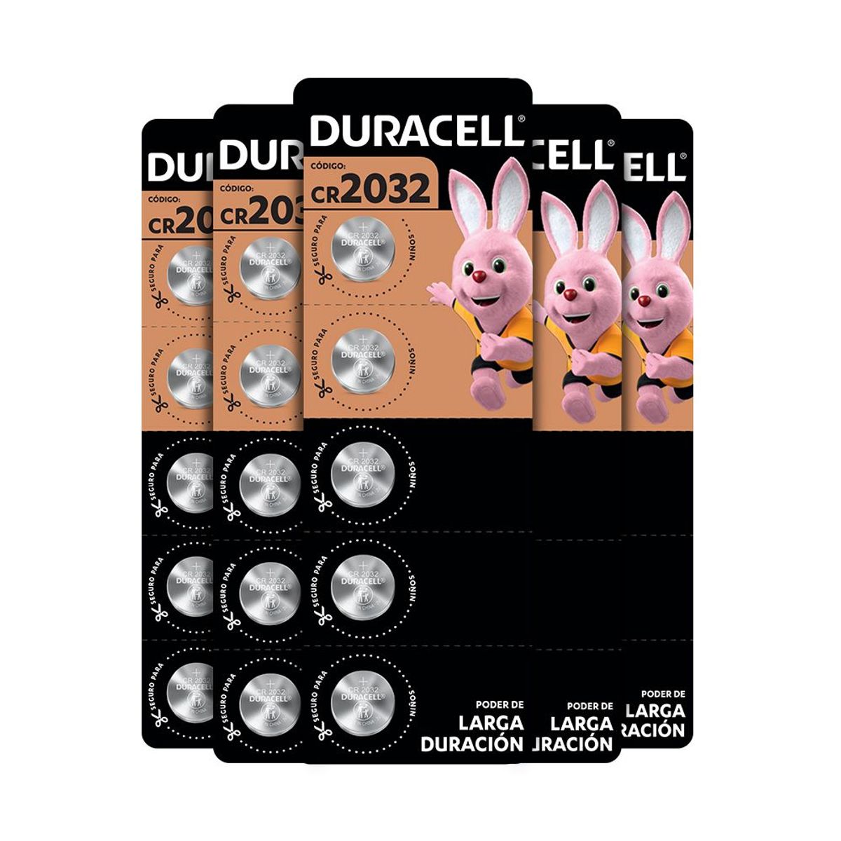 DURACELL - Pack 6 tiras Pila botón Duracell 2032 x5ud