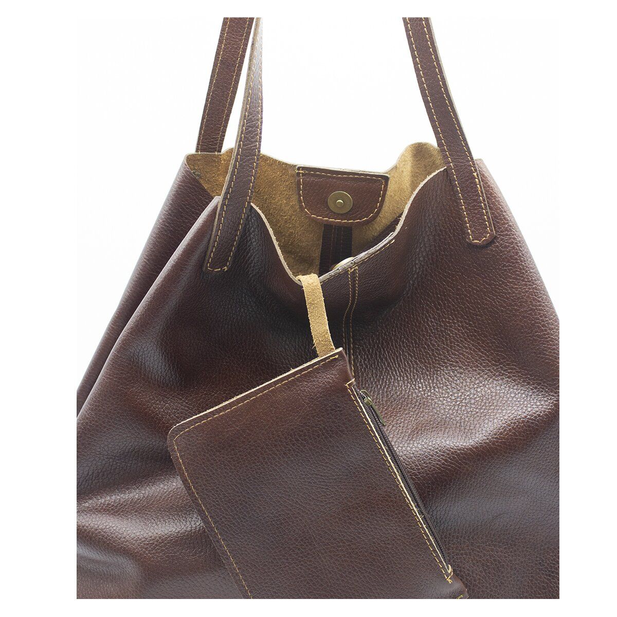 KARIBU - Cartera Karibu Paula de Cuero Cafe Oscuro