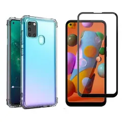 OEM - Samsung Galaxy A21s Carcasa Silicona Antigolpes Vidrio 9h