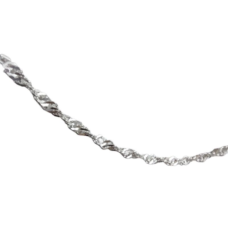 MOR JOYAS - Cadena Plata Fina Italiana Ley 925 / Collar Singapore 50 Cm