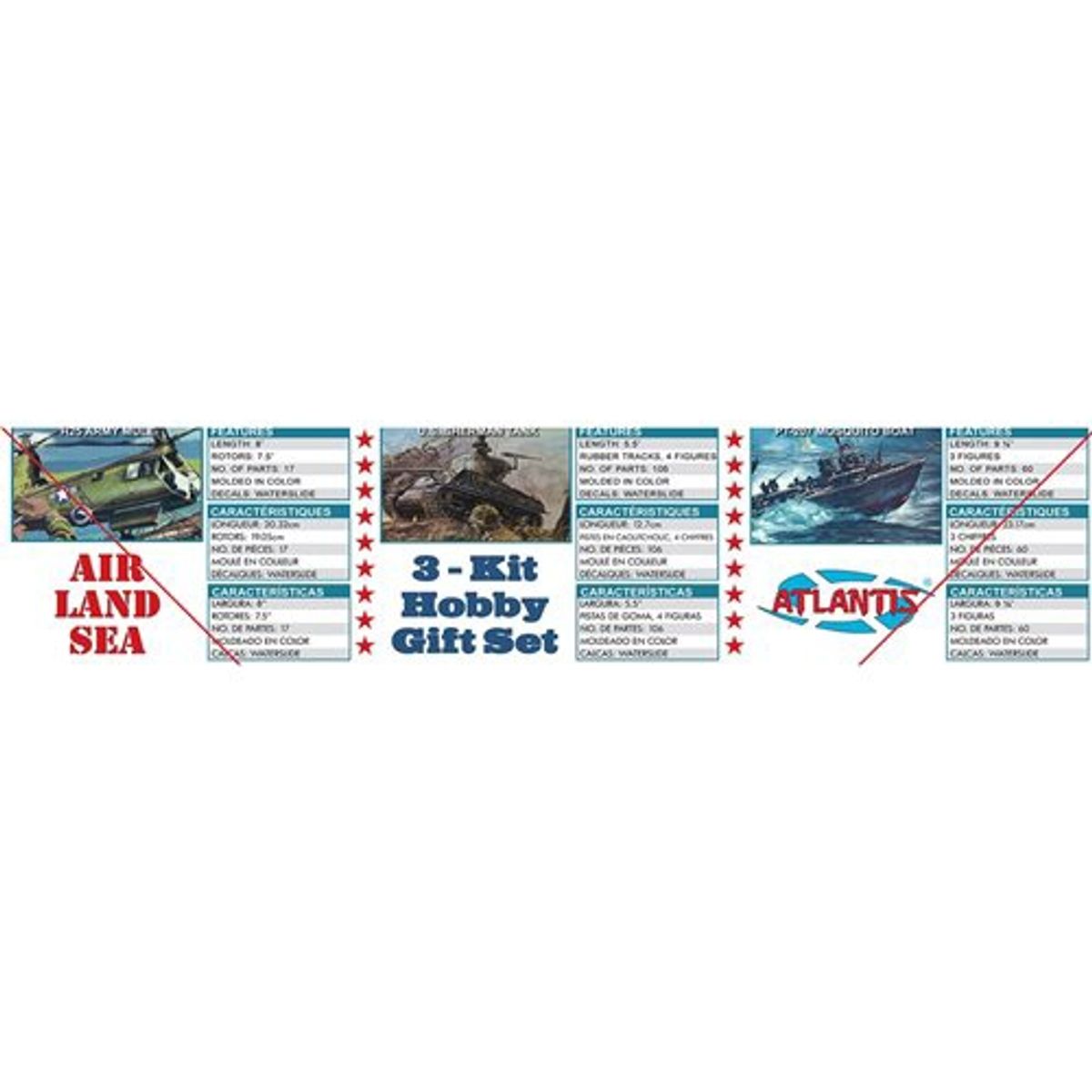 ATLANTIC - Air, Land and Sea Plastic Model Kit Gift Set 3 en 1