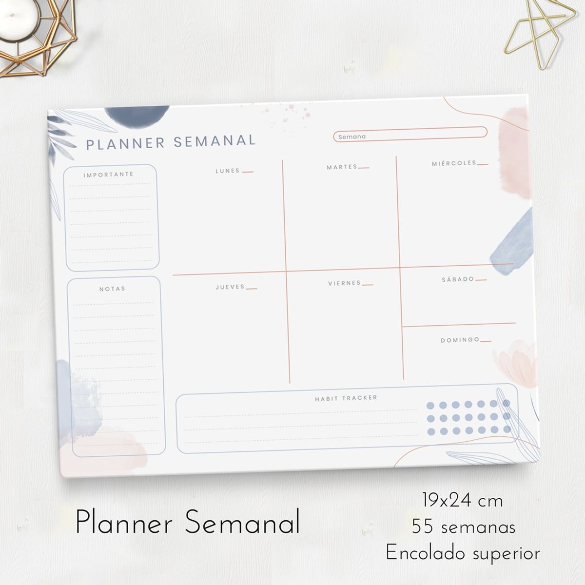 FATI - Planificador semanal minimalista 55 semanas no fechadas
