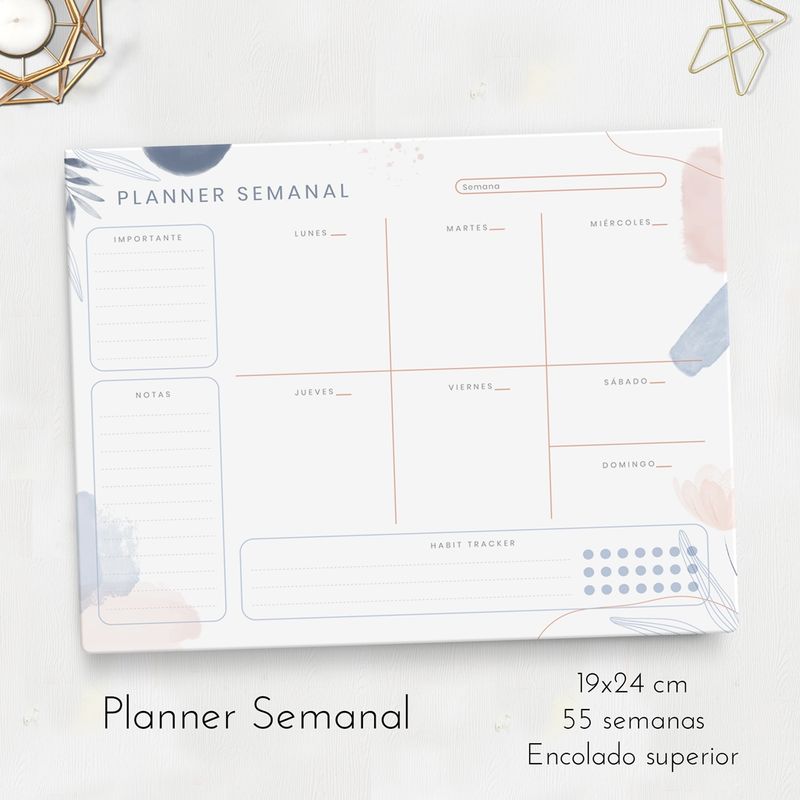 FATI - Planificador semanal minimalista 55 semanas no fechadas