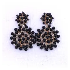 LILY JOYAS - Aros Mandala Cristales Negros