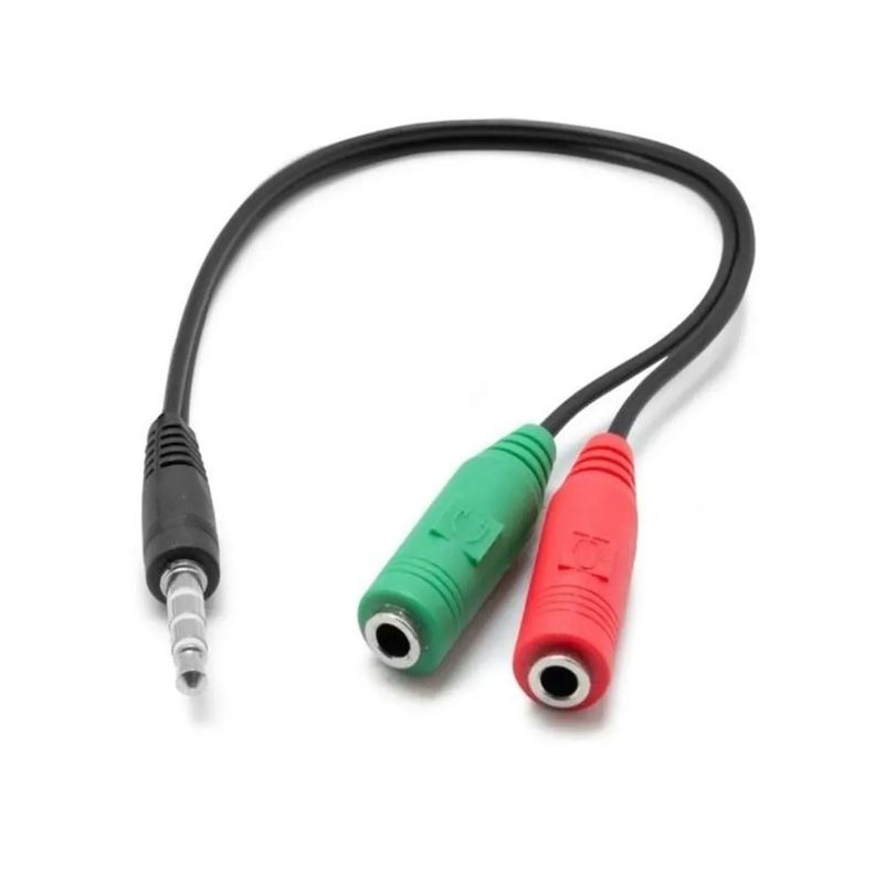 GENERICO - SPLITTER STEREO 3.5MM MACHO A 2 HEMBRA AUDIFONO Y MICROFONO