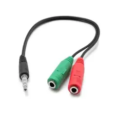 GENERICO - SPLITTER STEREO 3.5MM MACHO A 2 HEMBRA AUDIFONO Y MICROFONO