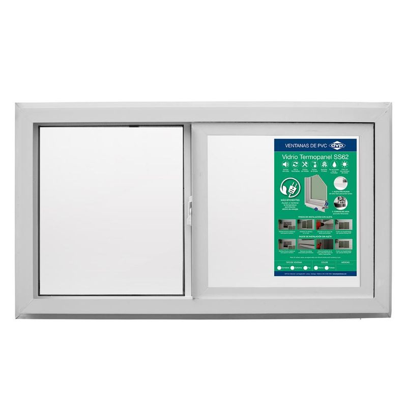 DVP - Ventana PVC Termopanel Corredera Blanca 91x50cm DVP