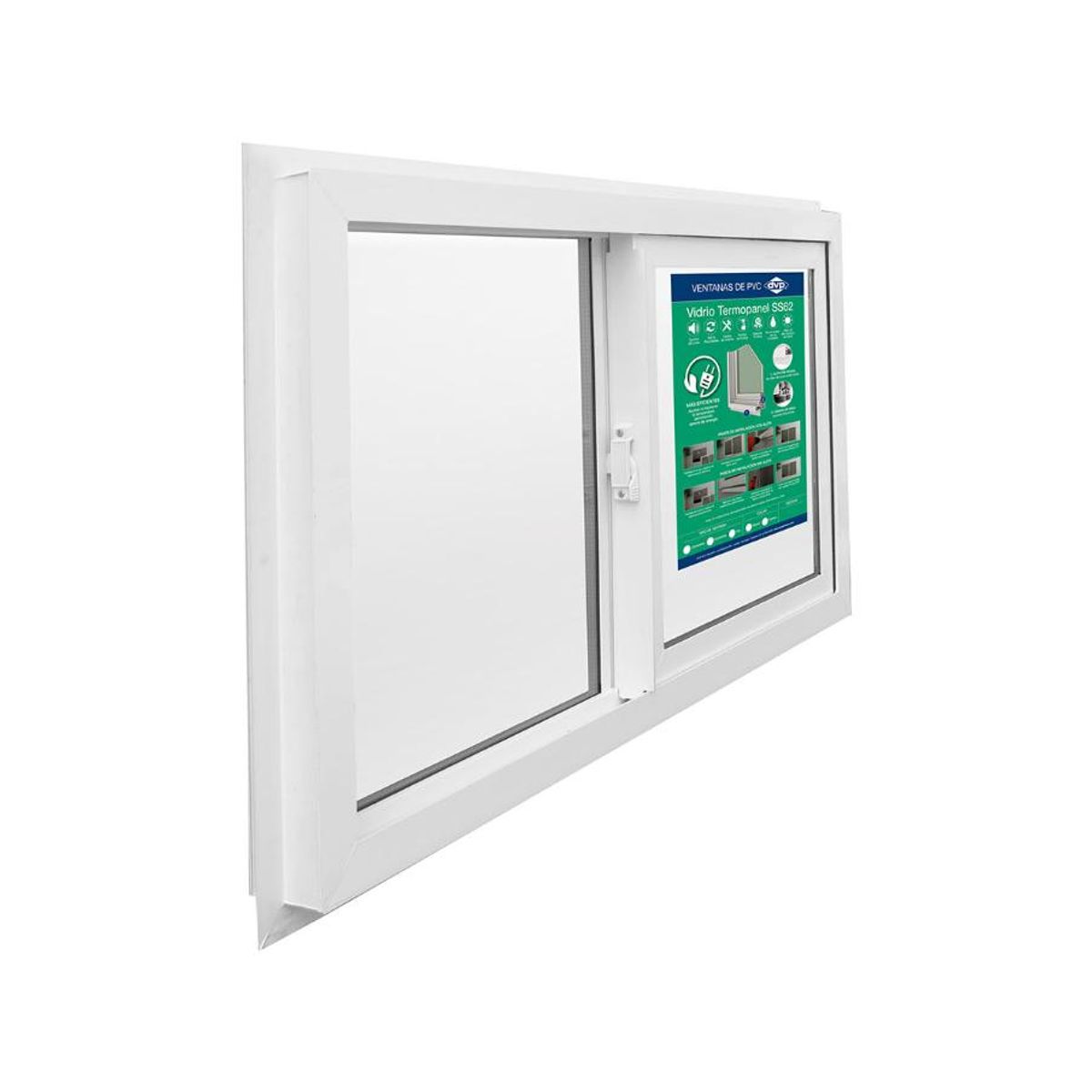 DVP - Ventana Termopanel Pvc Corredera Blanca 91x50cm Dvp