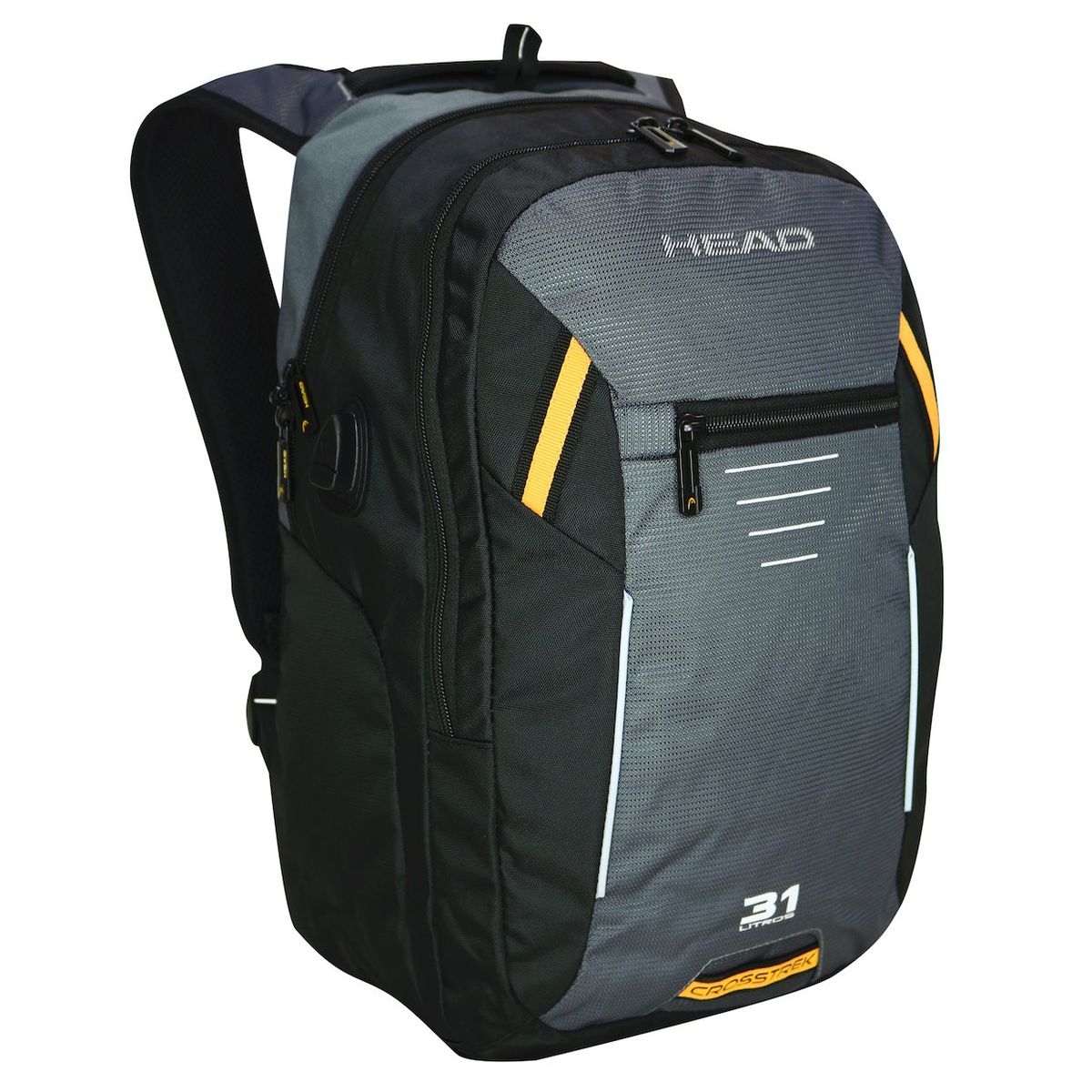HEAD - Mochila Tecnología Crosstrek USB Negra Gris Head
