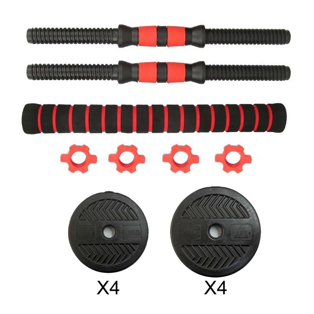 DETODOYMAS - Set De Mancuernas 15 Kg Barra Armable Ajustable DETODOYMAS