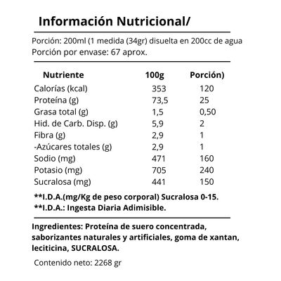 Imagen 2 del producto PROTEINA WHEY PERFOMANCE 5 LIBRAS VAINILLA -