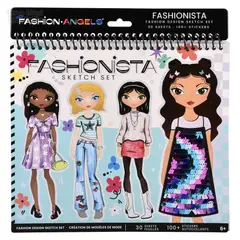 FASHION ANGELS - Libreta Cuaderno Portafolio moda lentejuelas