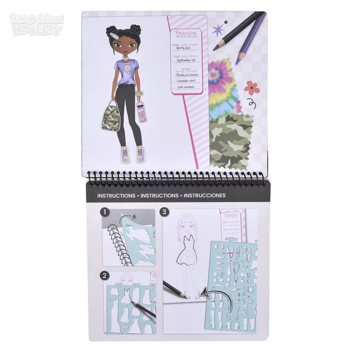 FASHION ANGELS - Libreta Cuaderno Portafolio Fashion Angels moda lentejuelas