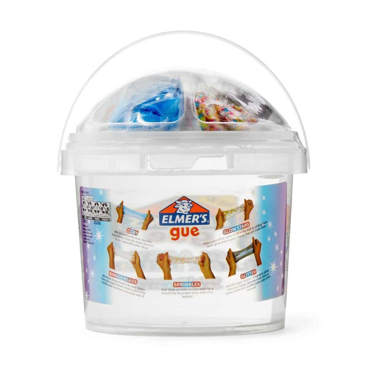 ELMERS - Balde de Slime Transparente con 5 Complementos para Combinar