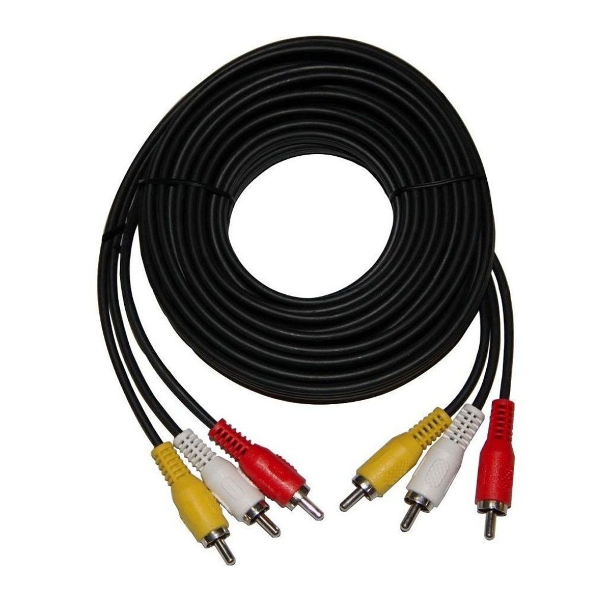 GENERICO - CABLE 3 RCA A 3 RCA 10 MTS. CONECTOR BAÑO ORO