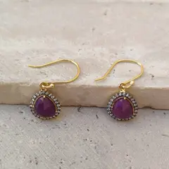 BE YOU - Aros bañados oro 18 kt, cristales y circones