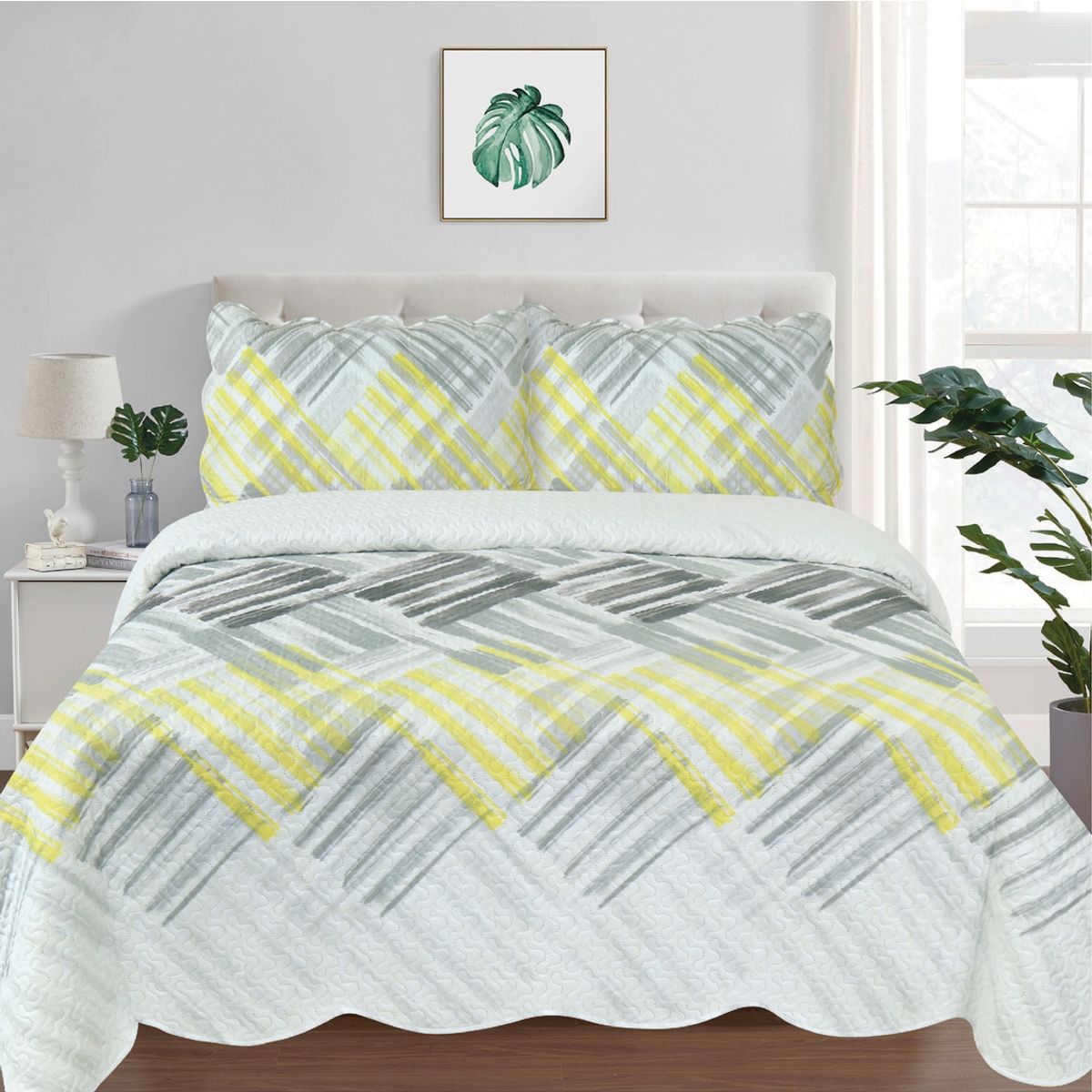 CHANTILLY - Cubrecama estampado diseño onix