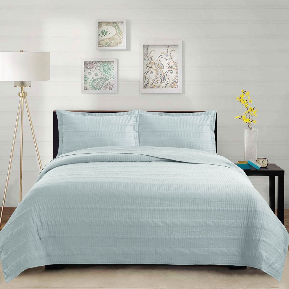 CHANTILLY - Cubrecama prew lineal bordado