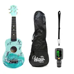 HANA - Pack Ukelele Soprano Mar + Funda + Afinador + Correa