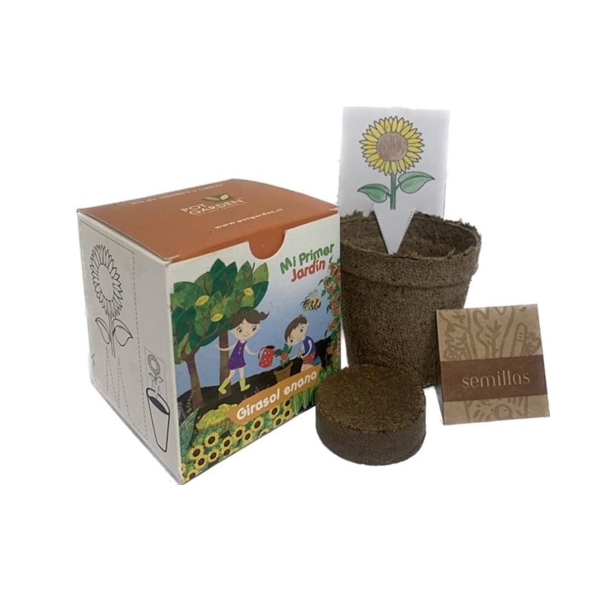 POT GARDEN - KIT DE SIEMBRA MI PRIMER JARDIN PLANTAS DE GIRASOL ENANO