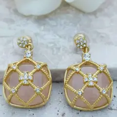 BE YOU - Aros bañados oro 18 kt con cristales