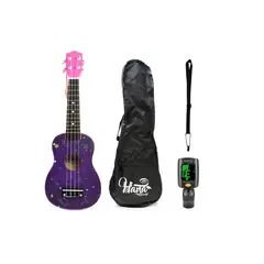 HANA - Pack Ukelele Soprano Galaxy + Funda + Afinador Cromático + Correa Allegro