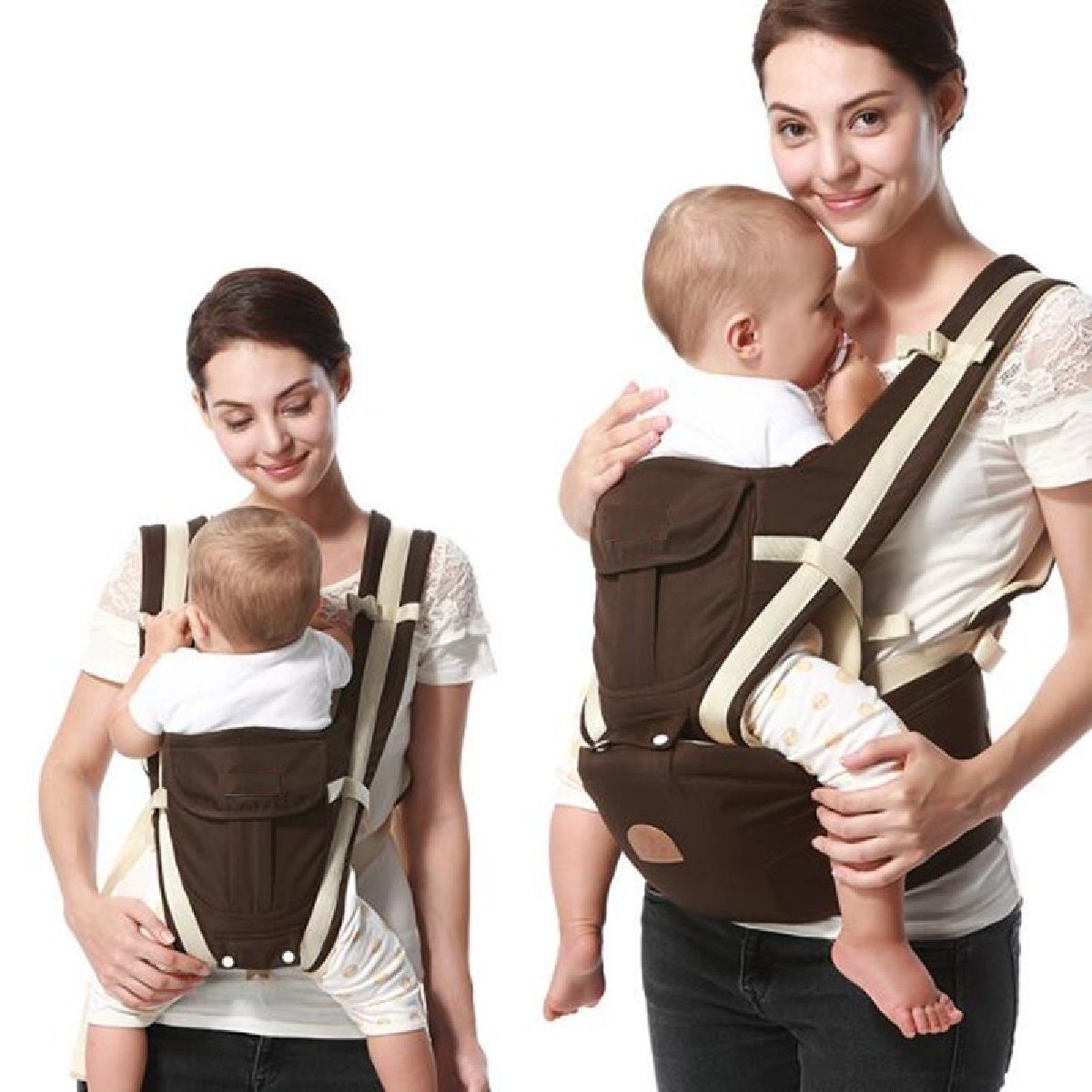 GENERICO - Portabebé 3 En 1 Ajustable Asiento Removible Bebe Cafe