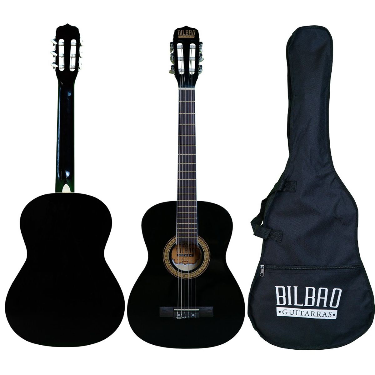 BILBAO - Guitarra Acústica Bilbao 3/4 BIL-34-BK + Funda