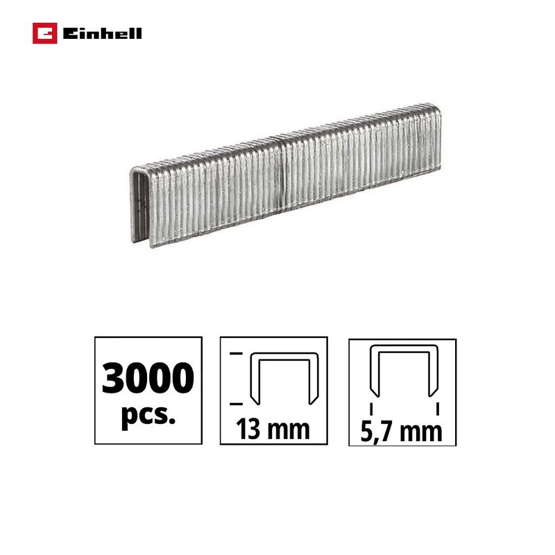 EINHELL - Caja 3000 Grapas 5,7 X 13 Mm Engrapadora Clavadora Einhell