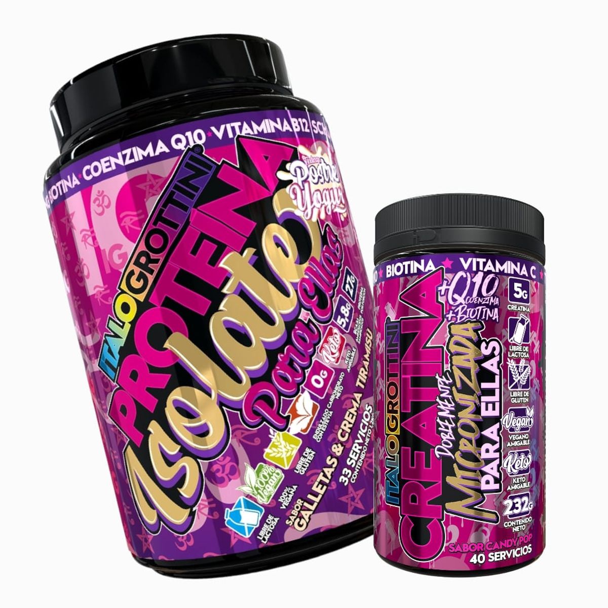 ITALO GROTTINI - PROTEINA ISOLATE GALLETA 1.2 KG PACK CREATINA PARA ELLAS - ITALO GROTTINI