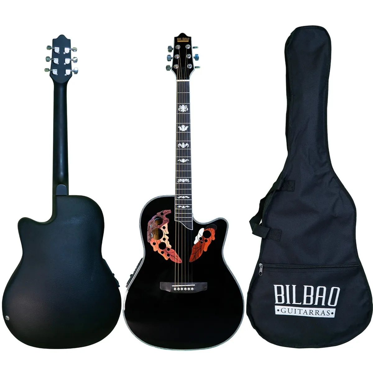 BILBAO - Guitarra Electroacústica Bilbao BIL-800CE-BK + Funda