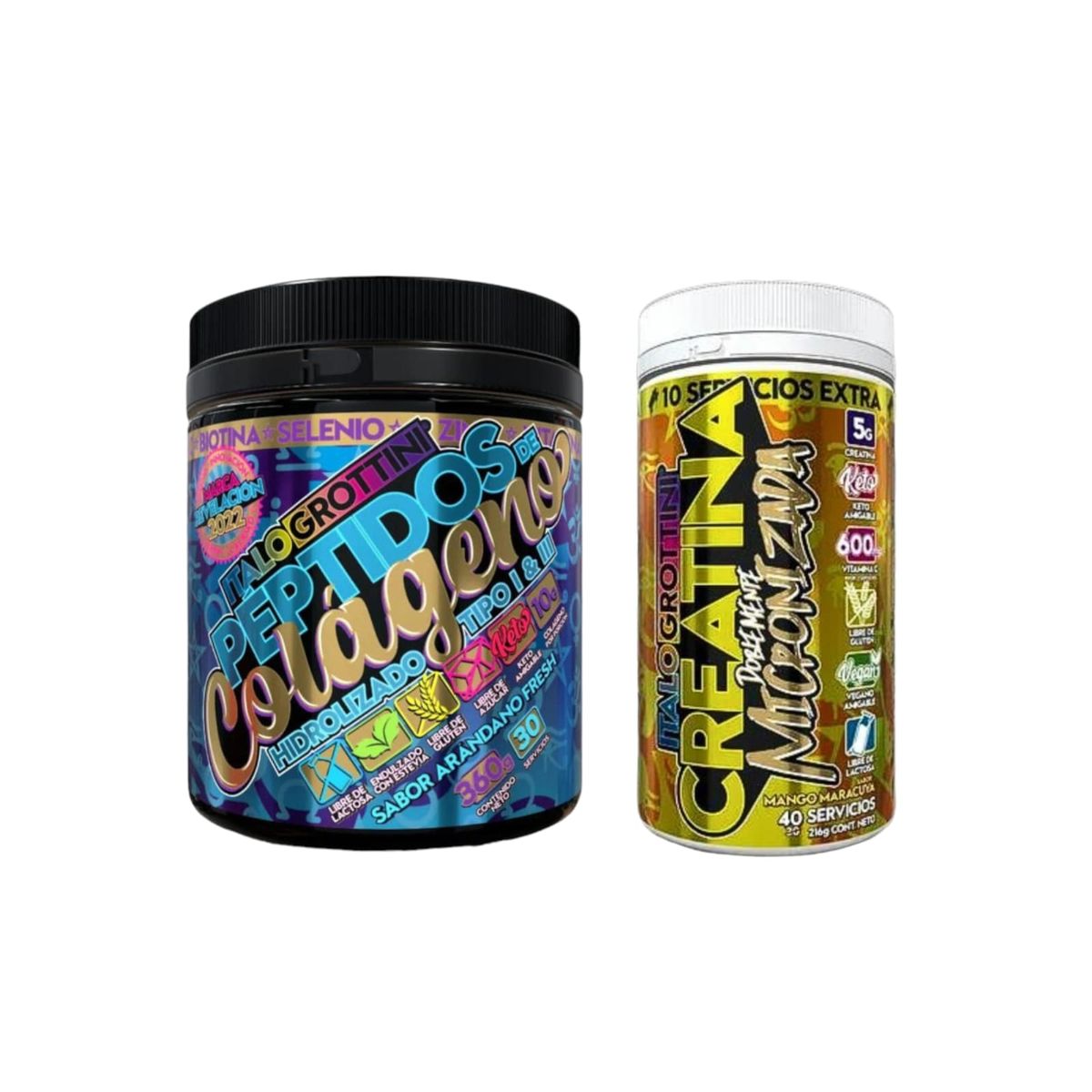 ITALO GROTTINI - COLAGENO PACK  CREATINA MANGO MARACUYA  ITALO GROTTINI