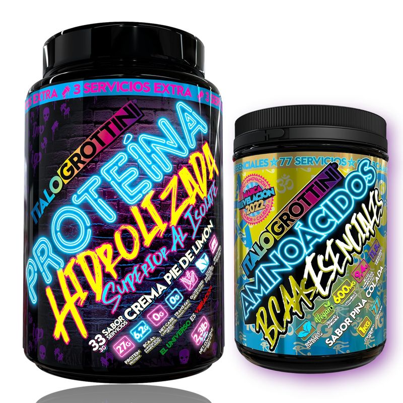 ITALO GROTTINI - PROTEÍNA HIDROLIZADA 2,3 LB MAS AMINOACIDOS Y BCAAS ESENCIALES 1KG