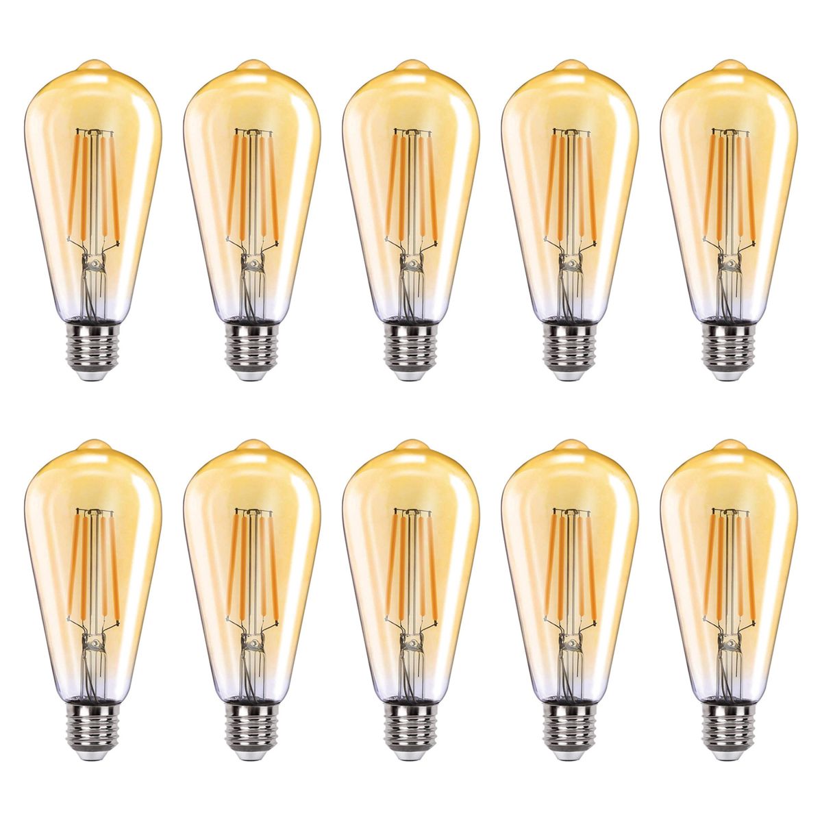WANT - Pack 10 Ampolletas LED E-27 Filamento 8W ST64 SEC