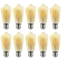 Pack 10 Ampolletas LED E-27 Filamento 6W ST58 SEC