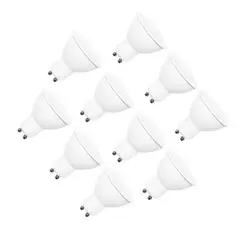 WANT - Pack 10 Ampolletas LED GU-10 5W Ángulo 38° Luz Cálida