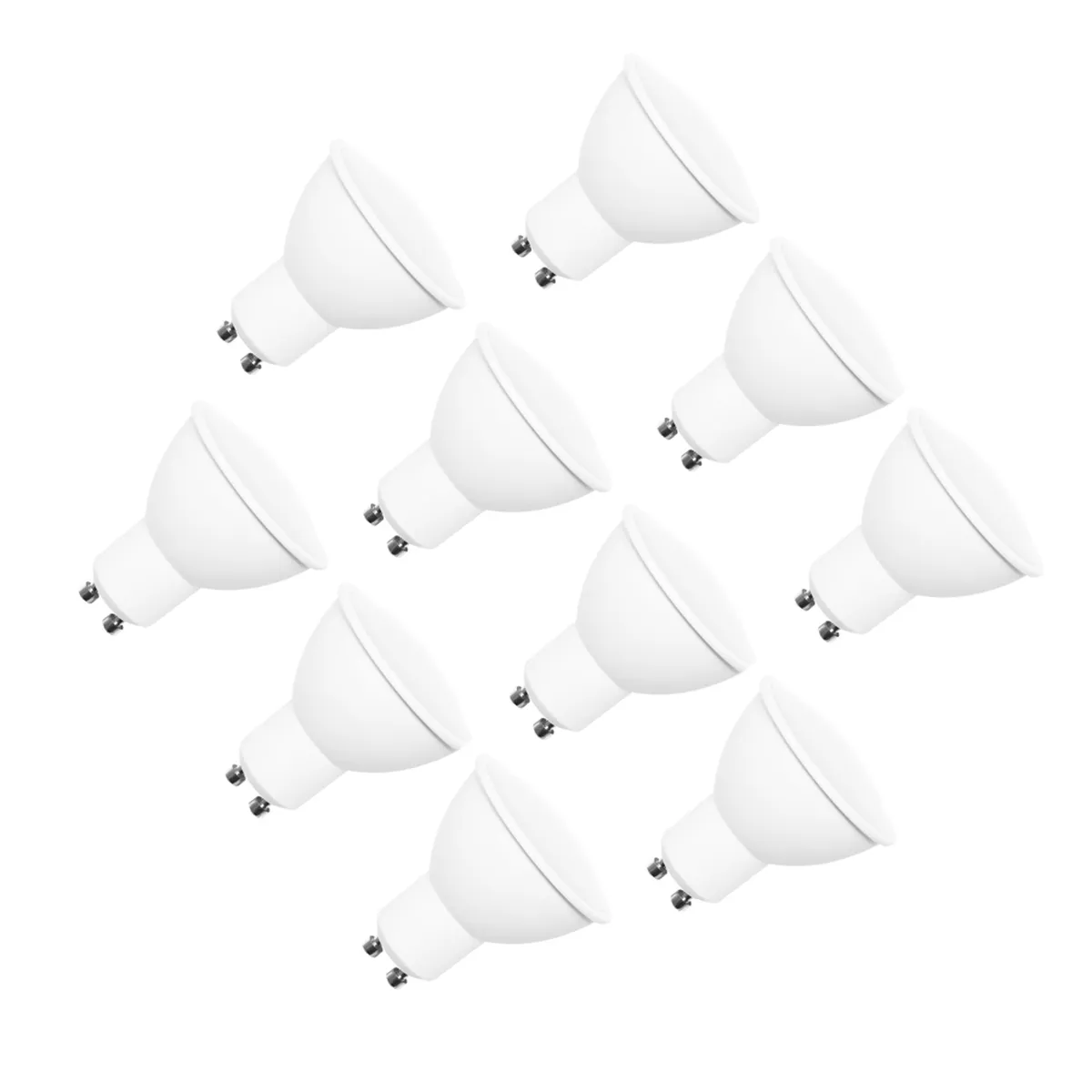 WANT - Pack 10 Ampolletas LED GU-10 7W Ángulo 100° Luz Cálida